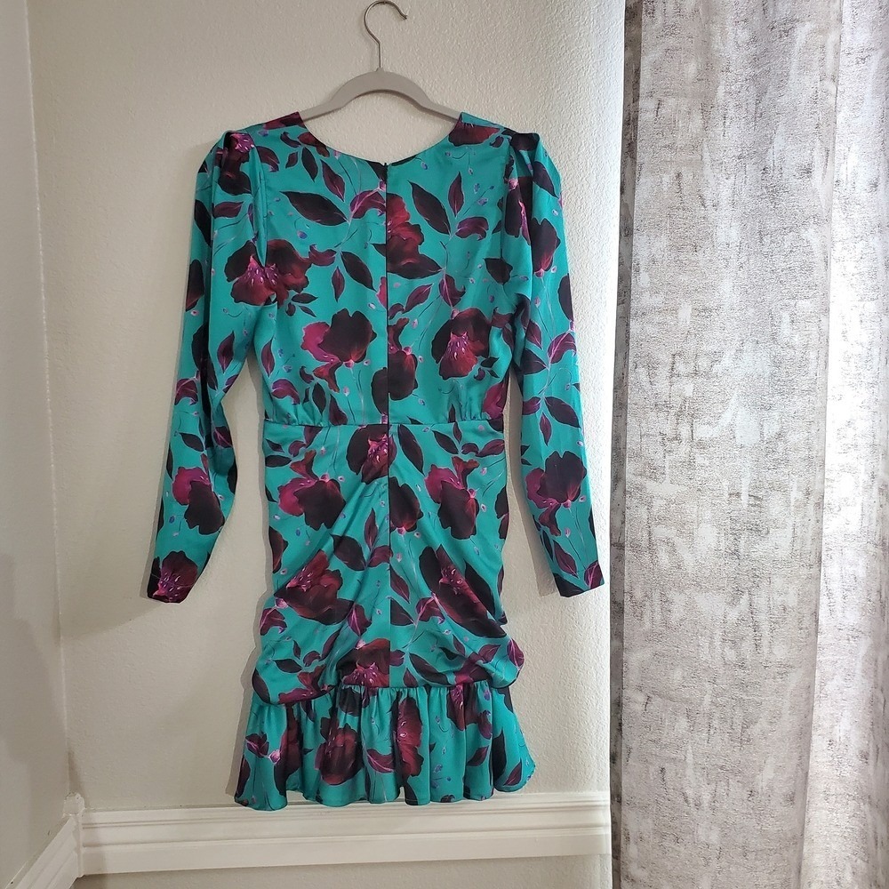 Delfi Collective Floral Ruched Ruffle Mini Dress – XS - Picture 3 of 5